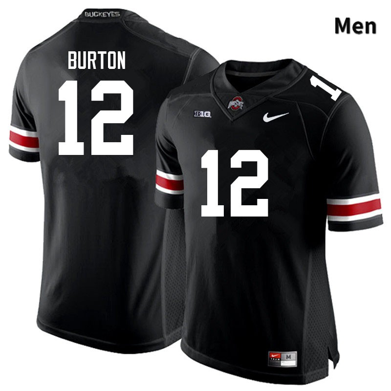 Ohio State Buckeyes Caleb Burton Men's #12 Black Authentic Stitched College Football Jersey